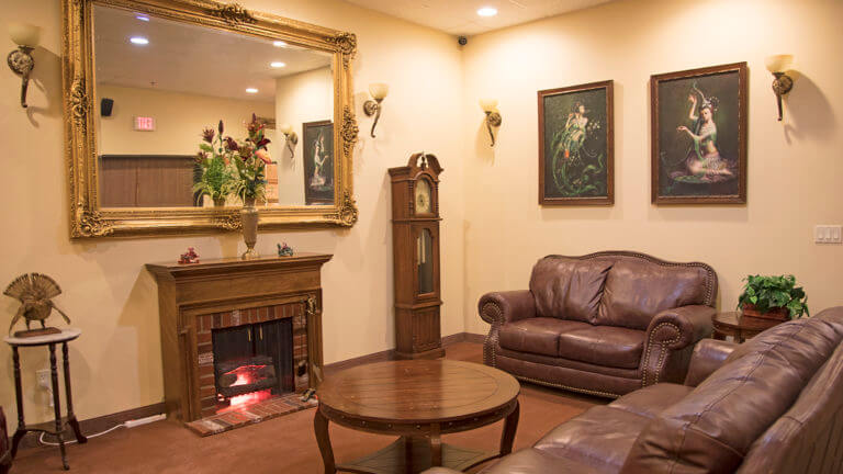 living room at silverland inn suites