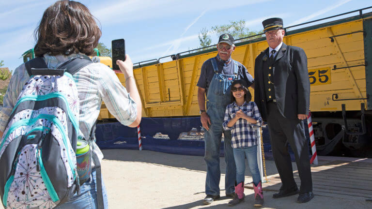picture being taken at virginia & truckee railroad