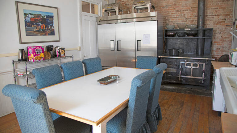 dining area at saint marys art center