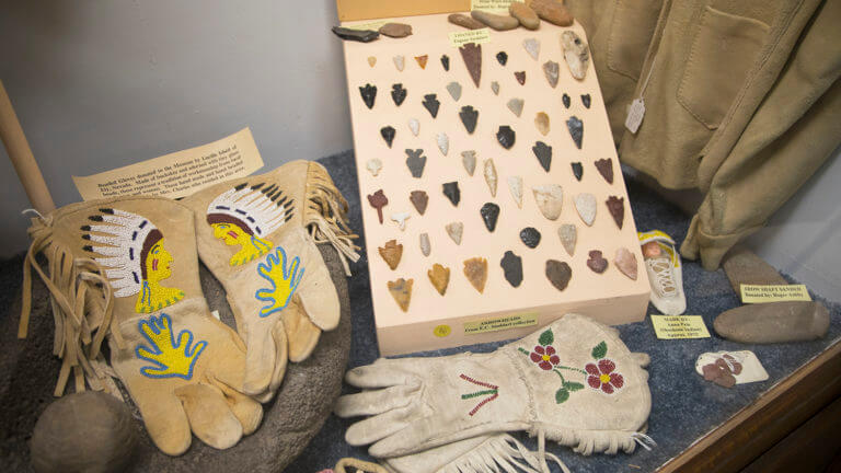 native american items at white pine public museum