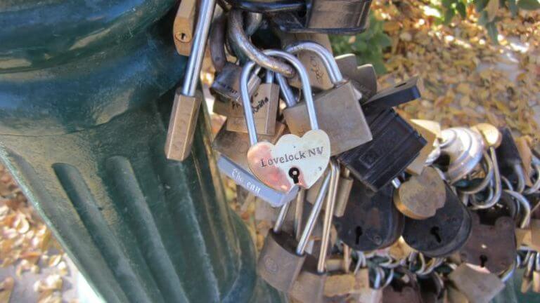 locks bound together at lovers lock plaza