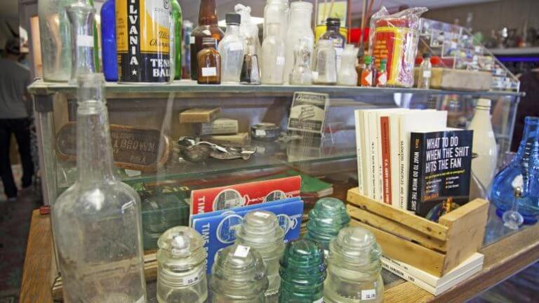 bottle collection at the mcgill antiques and collectibles