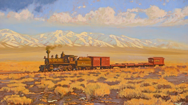 painting of train