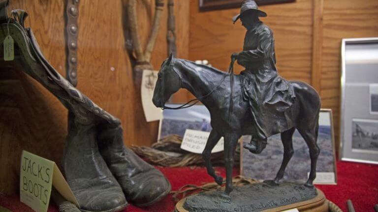 statue of cowboy on a horse