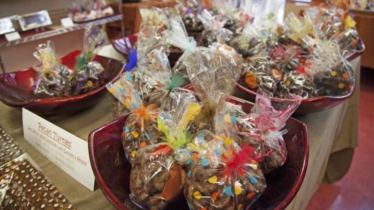 bag of party favors at the chocolate shoppe