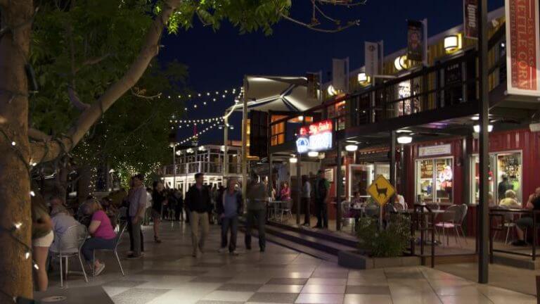 Downtown Container Park at night