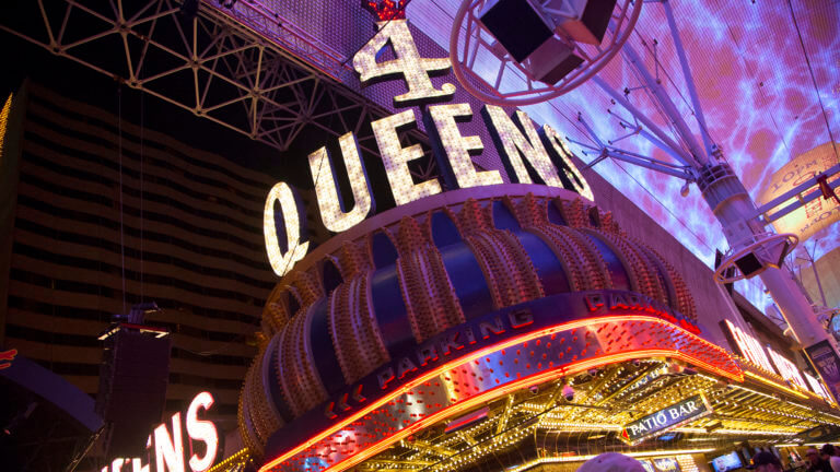 sign for the four queens hotel and casino