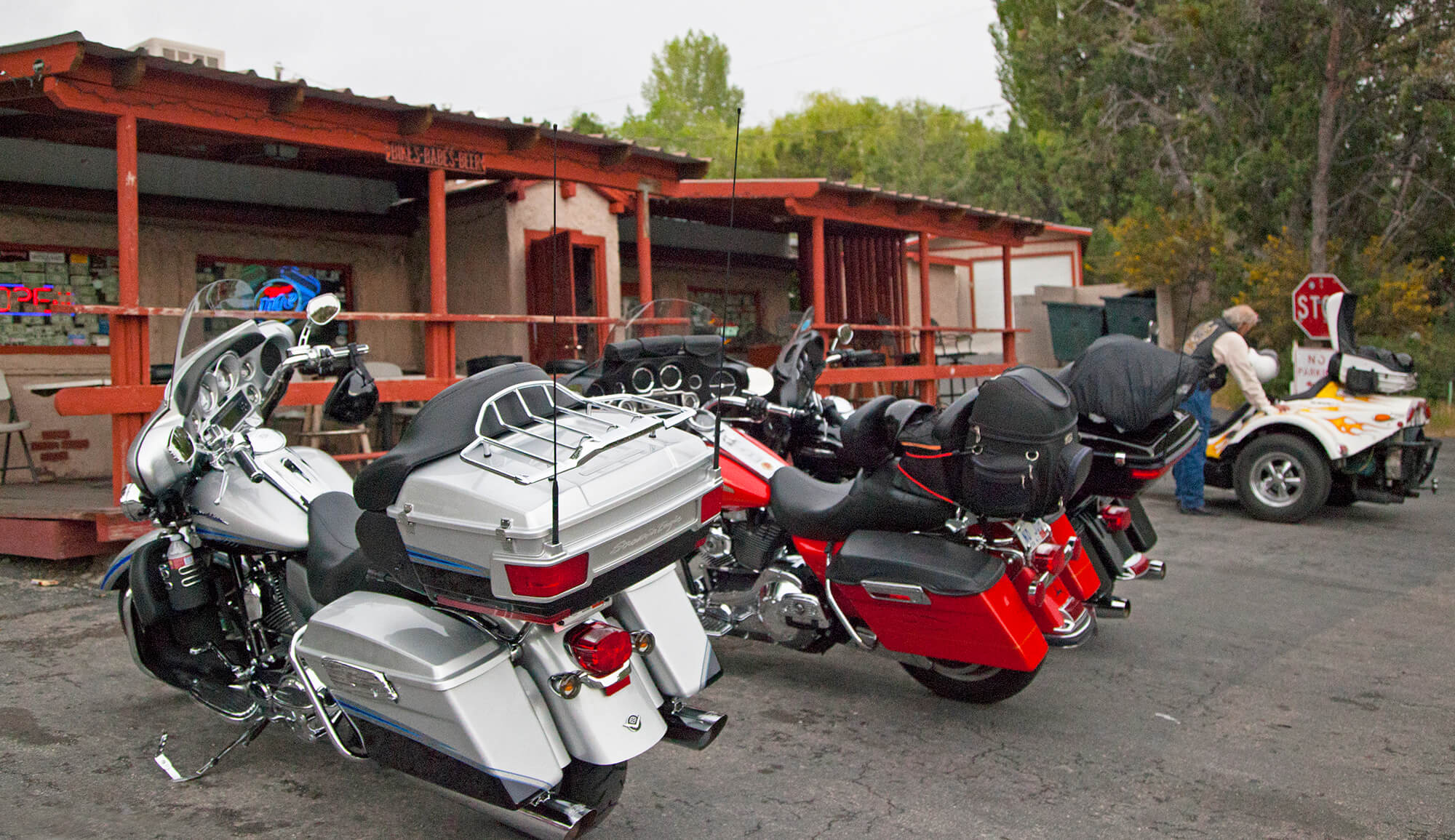 bikes outside of saloon