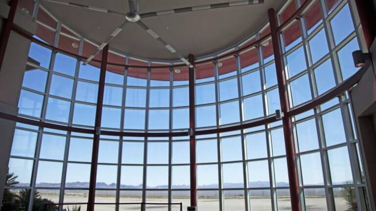 view of windows inside the papillon grand canyon helicopters building