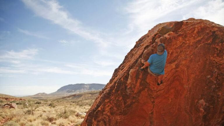 bouldering at red rock