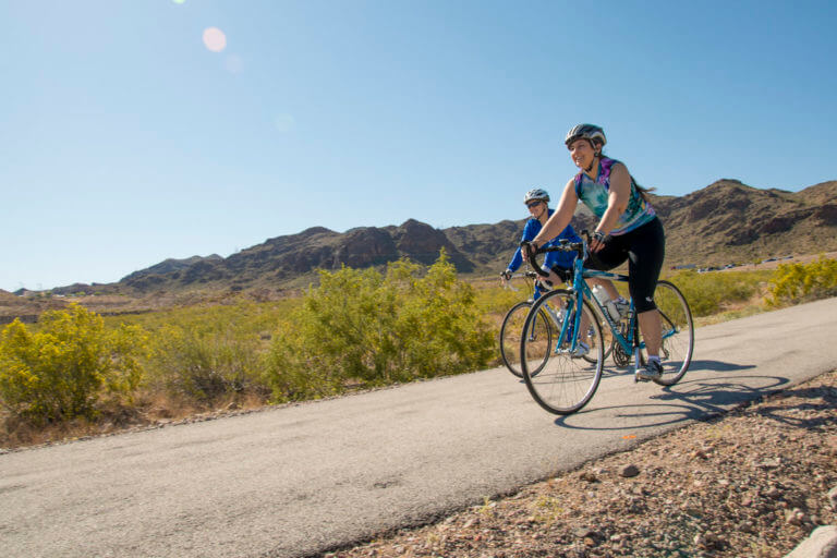 bikers on the river mountains loop trail