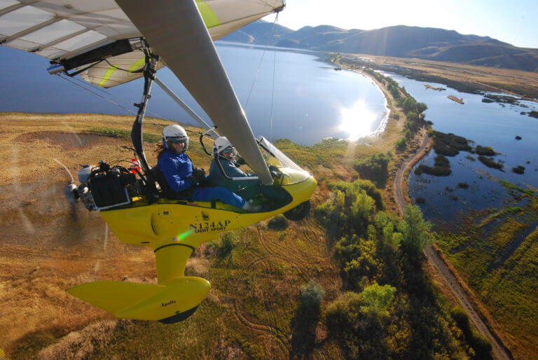 hang glider flying over south lake tahoe