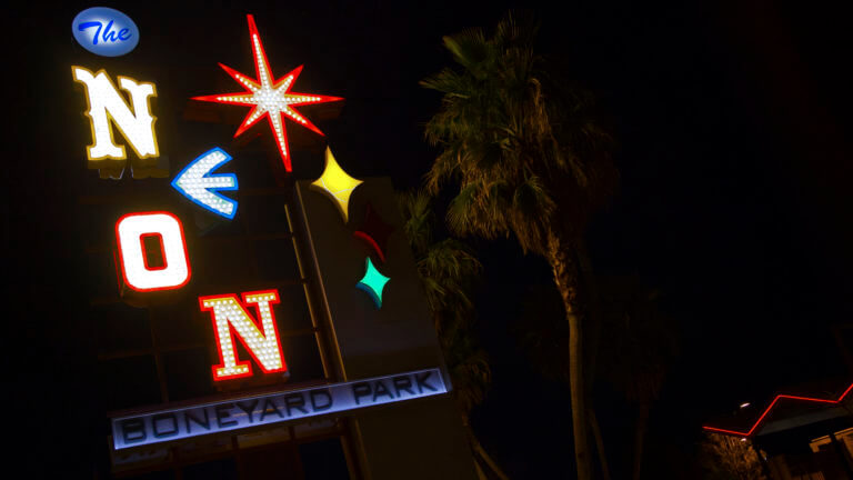 Neon Museum in Las Vegas – twilight at morningside