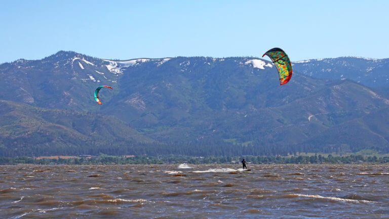 kite surfing at washoe lake