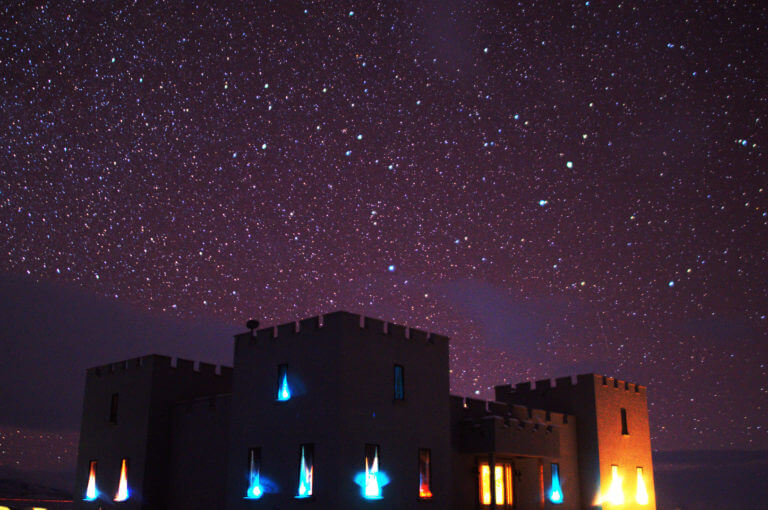 Paradise Ranch Castle at night