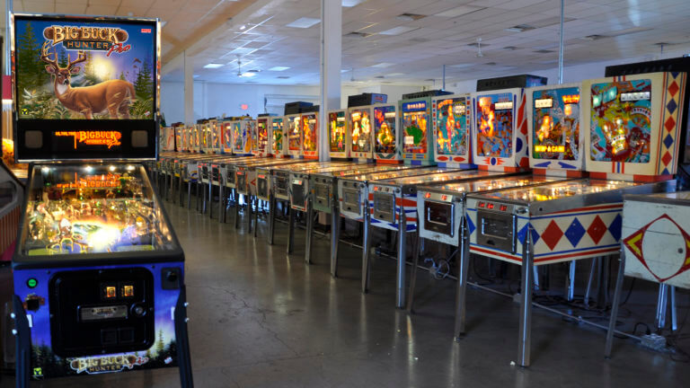 room of pinball machines