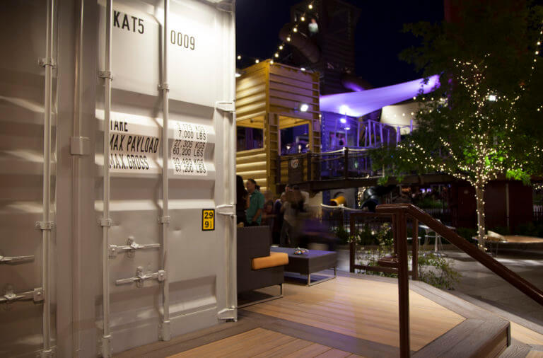 Downtown Container Park at night