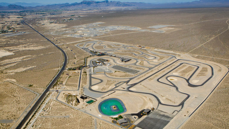 aerial view of the tracks at spring mountain motor resort and country club