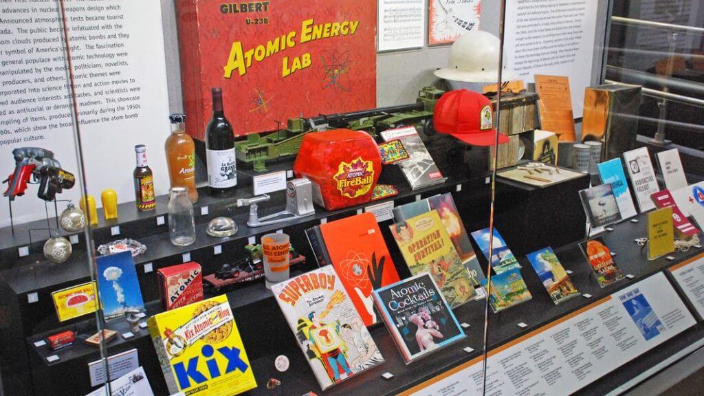 display case at the national atomic testing museum near area 51 nevada