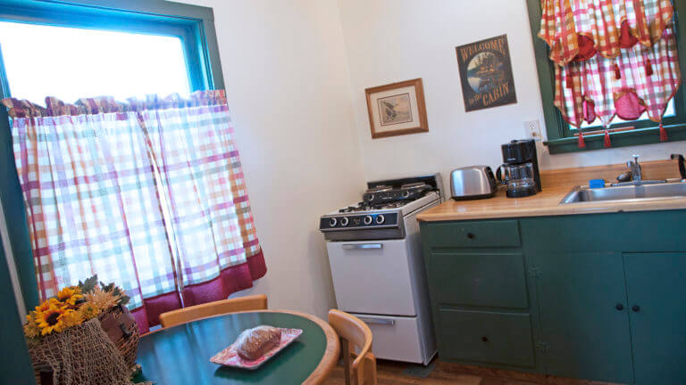 kitchen in room at esmeralda rv park