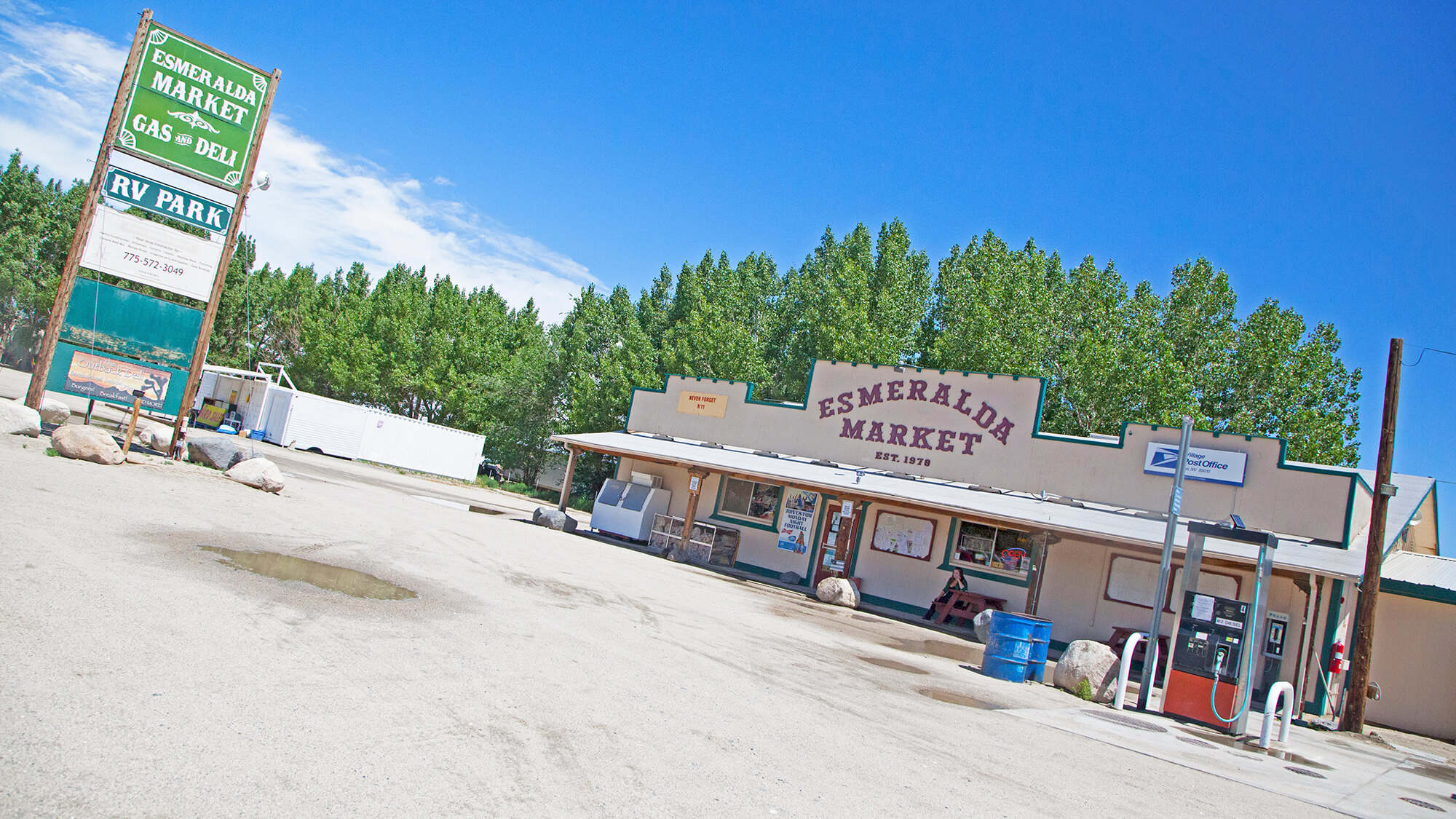 outside of the esmeralda rv park gas station