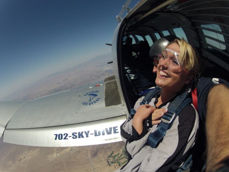 ready to drop out of plane at skydive las vegas