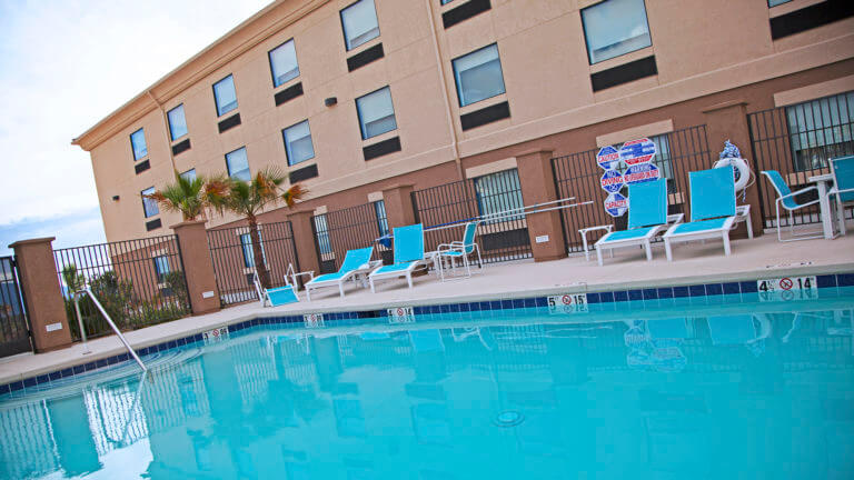 poolside chairs at the holiday inn in pahrump