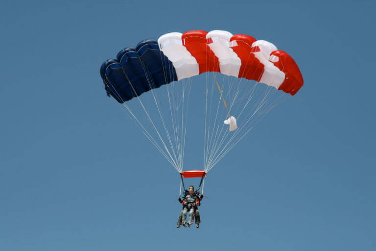 open parachute over las vegas