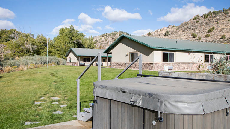 hot tub at hidden canyon retreat