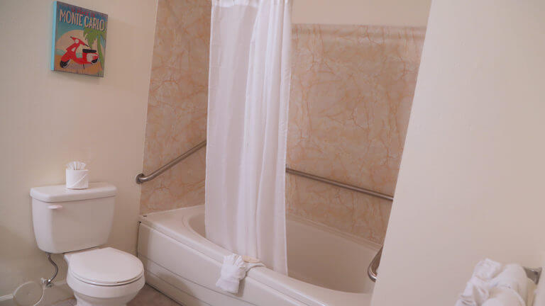 shower in caliente hot springs motel room