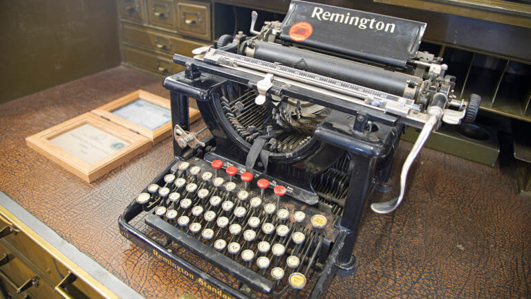 typewriter at Goldfield Visitor's Center