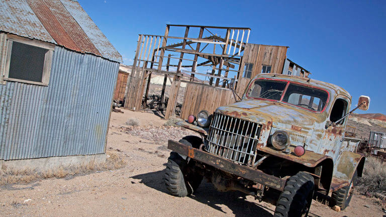 old pickup at goldfield railroad yard