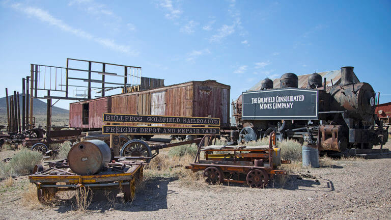 caboose outside goldfield railroad yard
