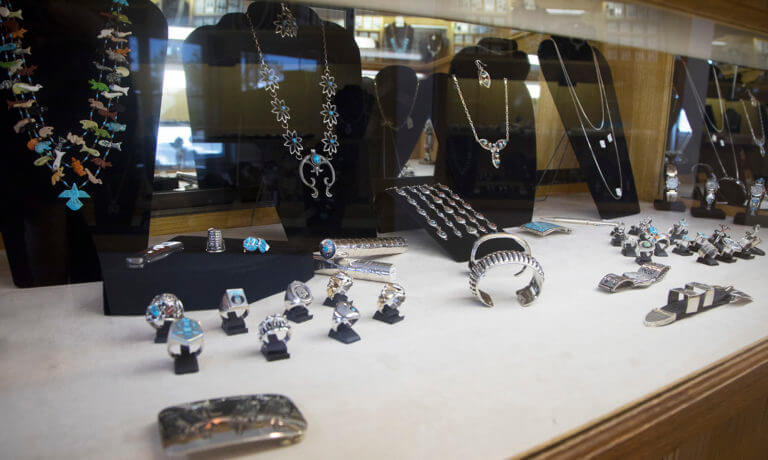 display at erick begay native american jewelry