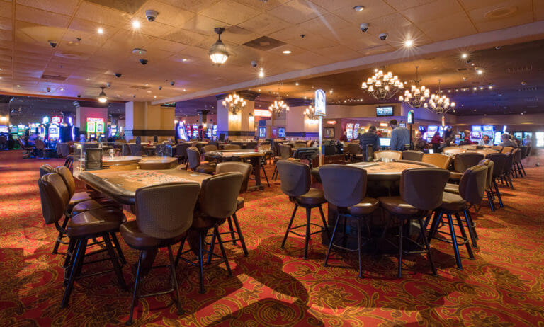 gaming tables at the edgewater casino resort