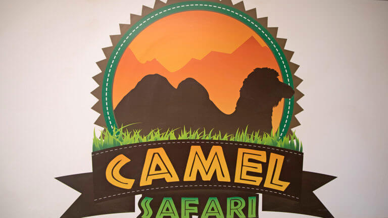 camel safari sign