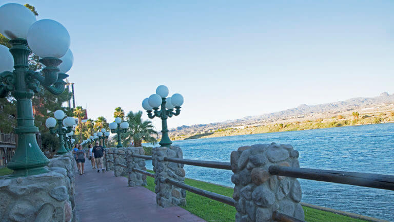 people walking at laughlin riverwalk