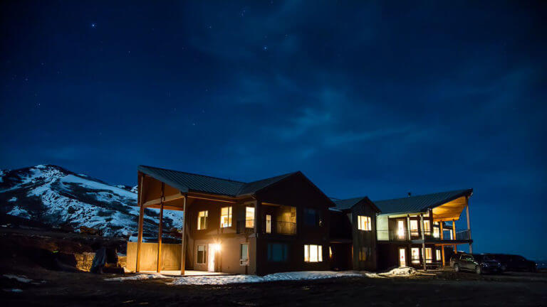 Ruby 360 Lodge at night