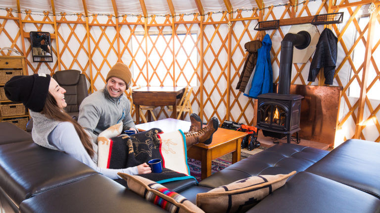 relax at the ruby yurts lodge