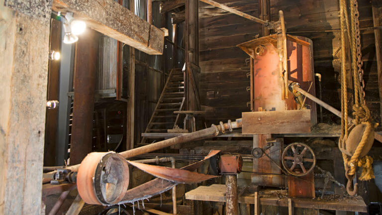 inside comstock gold mill