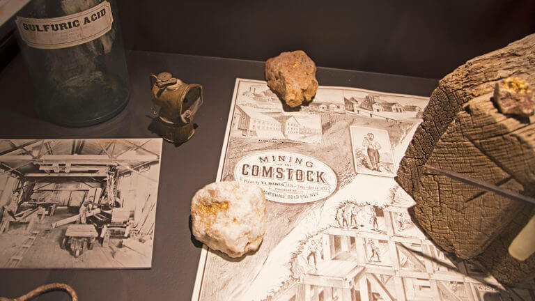 comstock mining items at the courthouse slammer and county museum in virginia city nevada