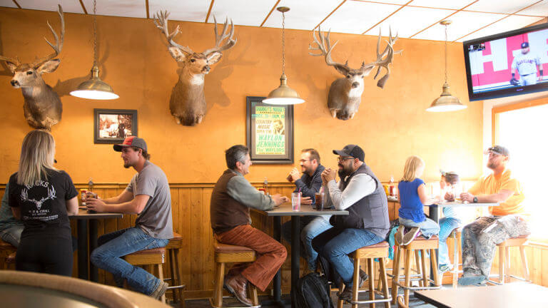 customers eating and chatting