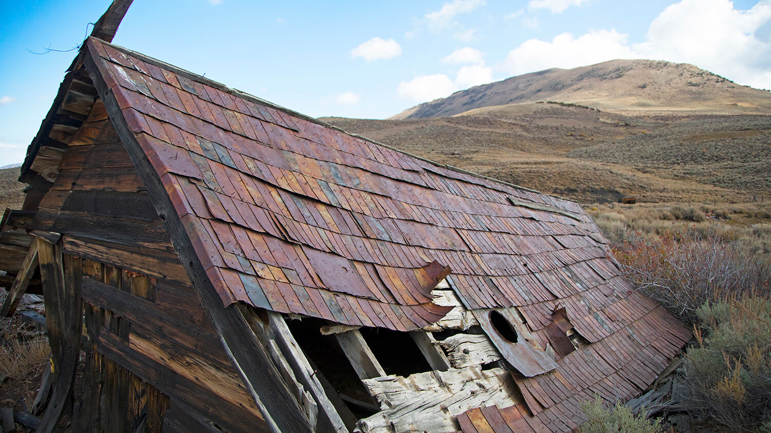 broken roof at Hamilton Ghost Town