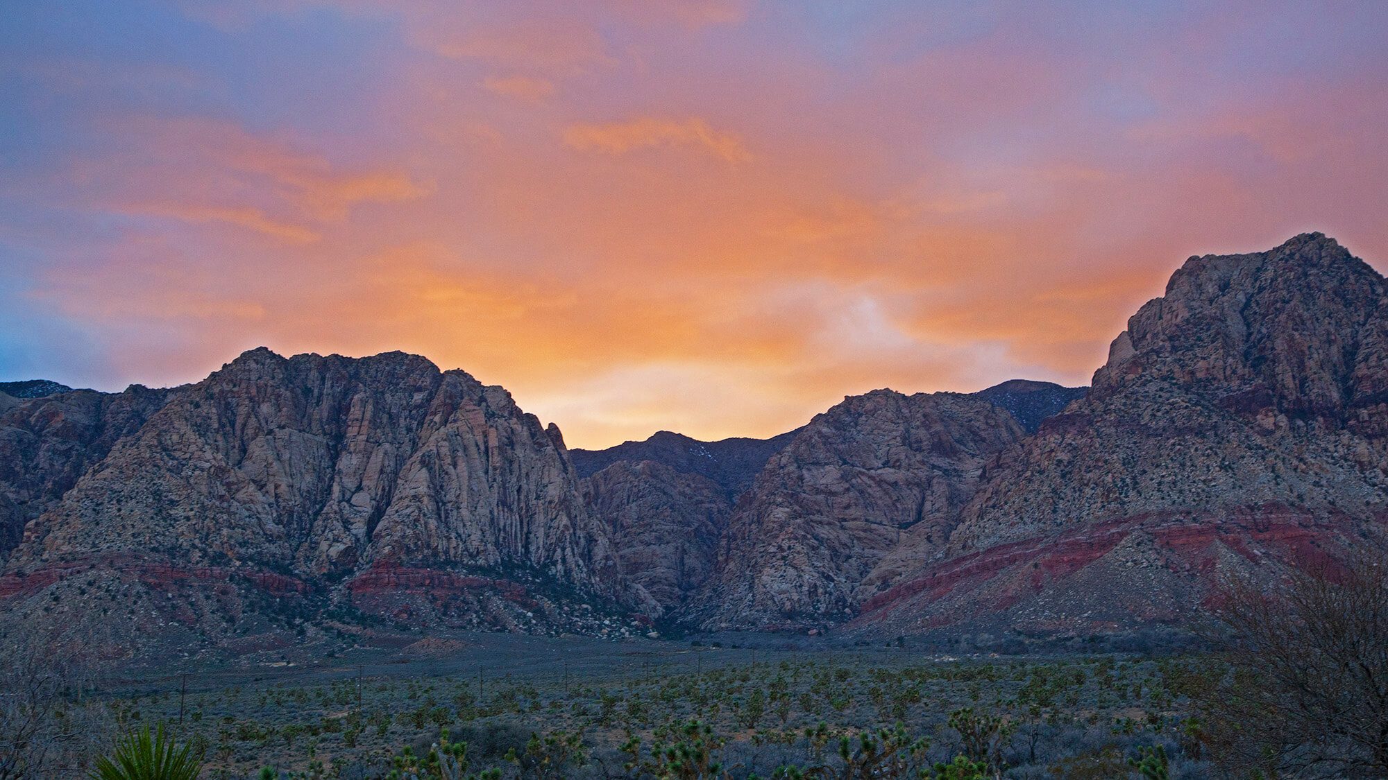 sunset at spring mountain ranch state park