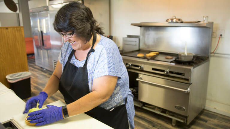 lady preparing food