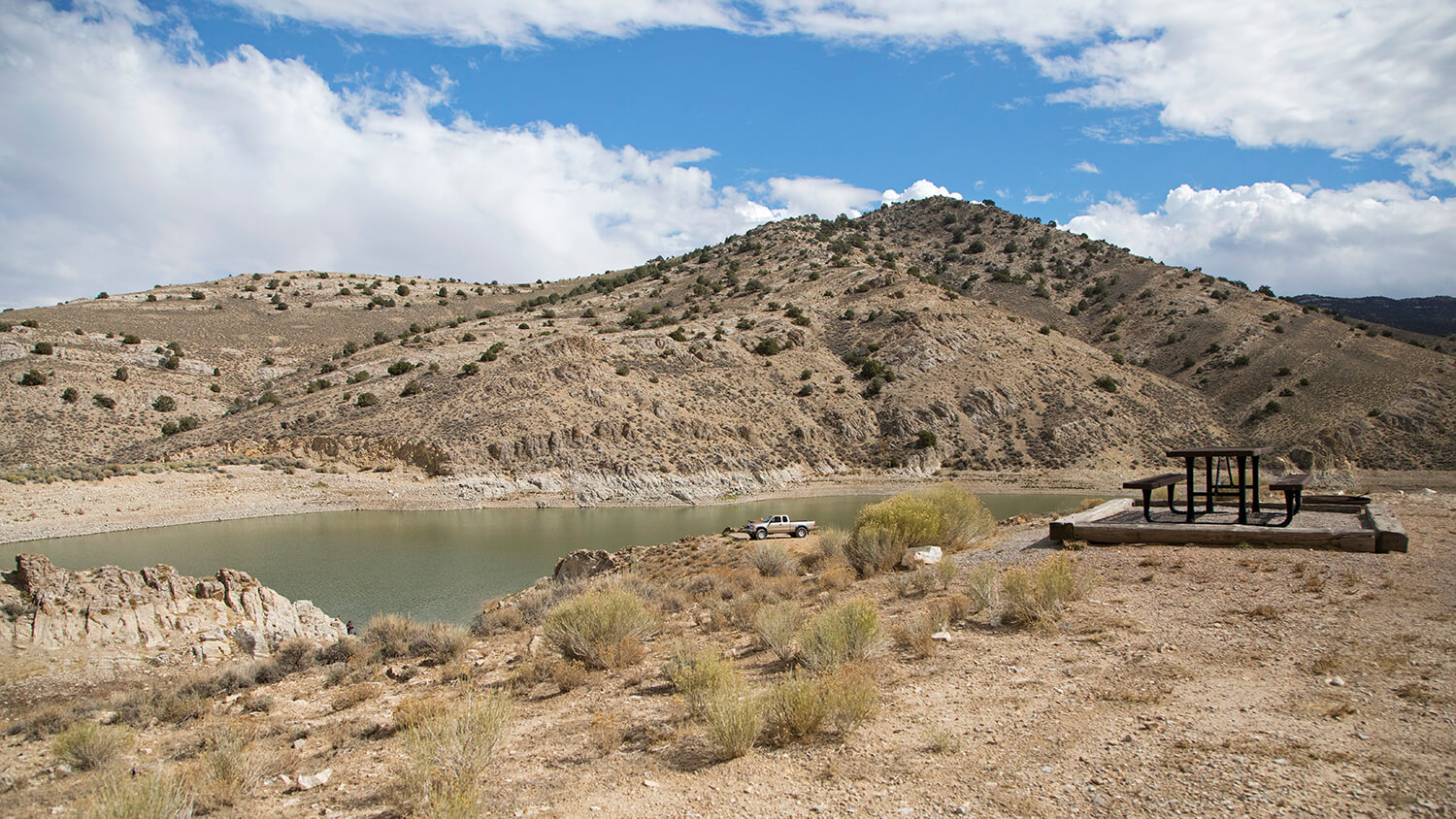 fishing pond at illipah reservoir