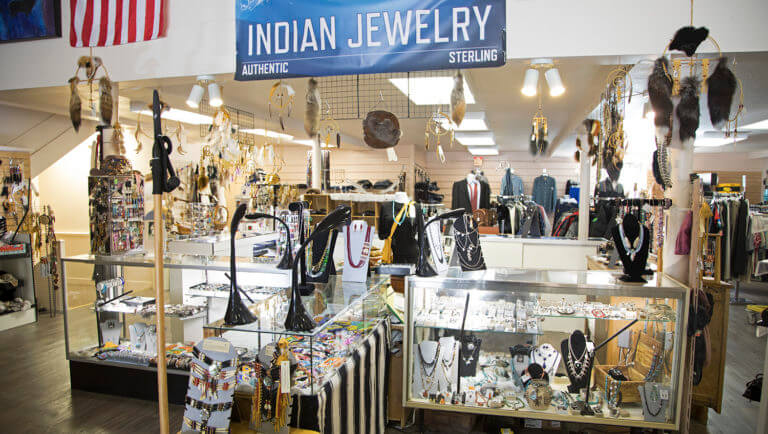 indian jewelry section at garnet mercantile