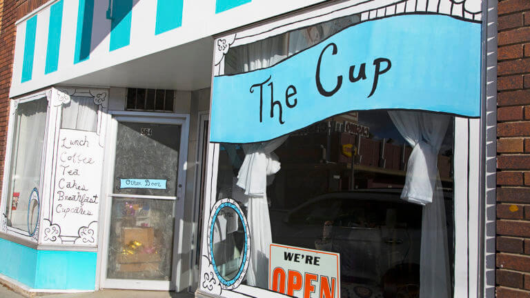 window sign for the cup
