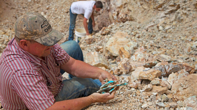 turquoise mining at they royston mine