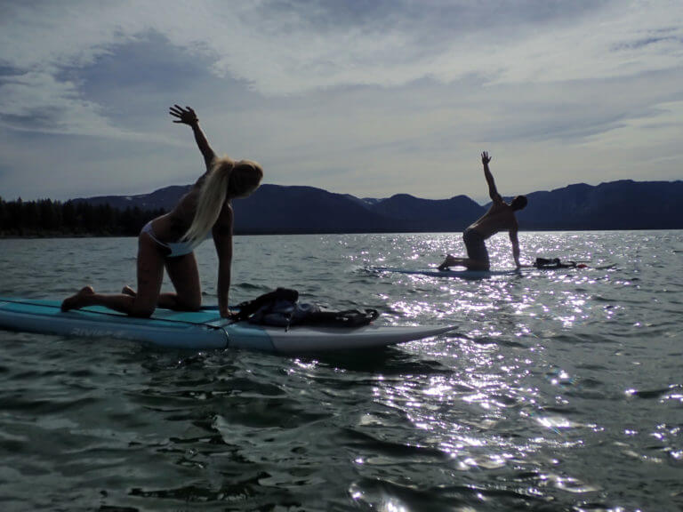 Yoga on lake tahoe water